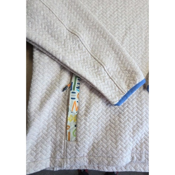 NWT Chubbies The Sandstorm Quilted Quarter Zip Sweater Mens XXL Beige Pullover - Picture 5 of 9